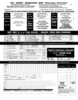 Sportography Picture Envelope for Fall 2016