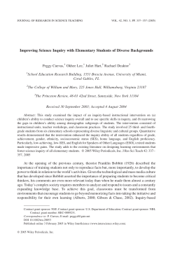 Improving science inquiry with elementary