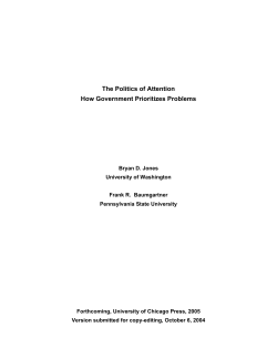 The Politics of Attention How Government - UNC