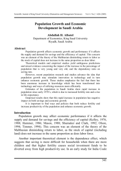 Population Growth and Economic Development in Saudi Arabia