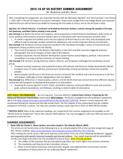 2015-16 APUSH Summer Assignment