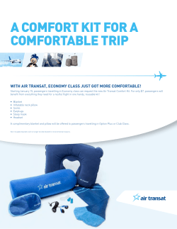 A COMFORT KIT FOR A COMFORTABLE TRIP