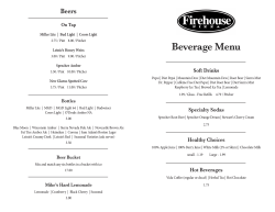 Beverage Menu - Firehouse Pizza