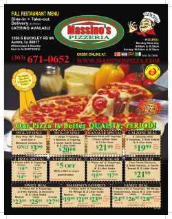 3 21 19 $2199 - Massino`s Italian Restaurant