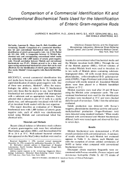 Comparison of a Commercial Identification Kit and Conventional