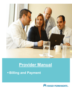 Provider Manual - Kaiser Permanente Provider