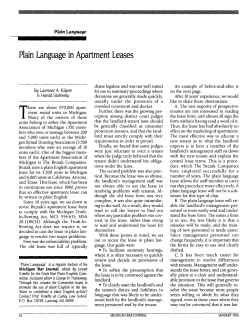 Plain Language in Apartment Leases