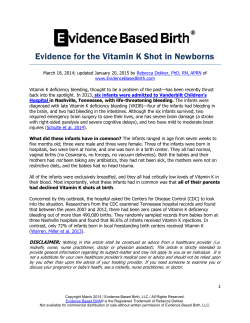 Evidence for the Vitamin K Shot in Newborns