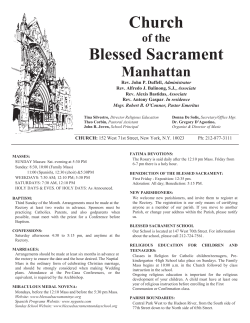 May 24th, 2015 - Church of the Blessed Sacrament