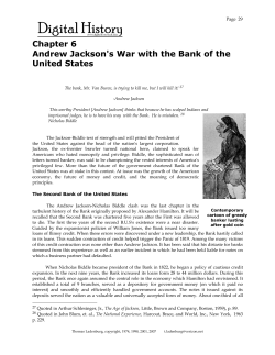 Chapter 6 Andrew Jackson`s War with the Bank of
