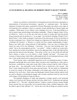 an ecocritical reading of robert frost`s select poems