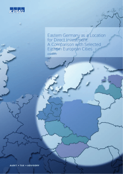 Eastern Germany as a Location for Direct Investment