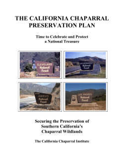 THE CALIFORNIA CHAPARRAL PRESERVATION PLAN