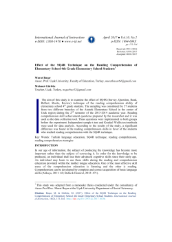 Effect of the SQ4R Technique on the Reading Comprehension of