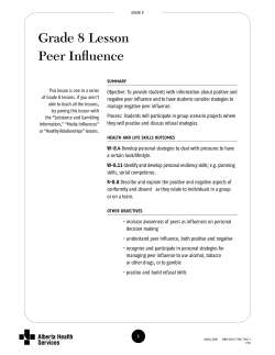 Peer Influence - Alberta Health Services
