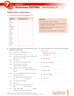 Superlative adjectives - Inspiration | Macmillan