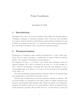 Handout 8 &ndash; Polar Coordinates