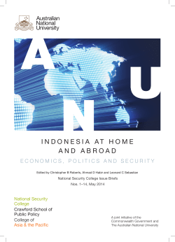 indonesia at home and abroad - National Security College