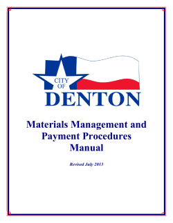 City of Denton`s Purchasing Manual