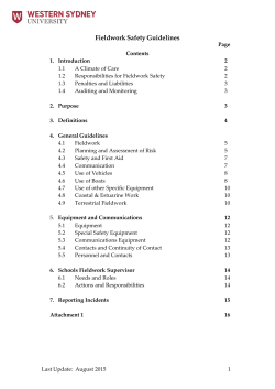 Fieldwork Safety Guidelines