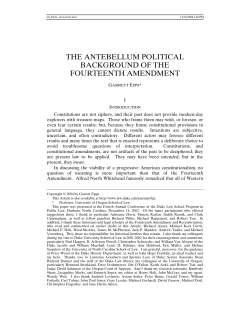 The Antebellum Political Background of the Fourteenth Amendment