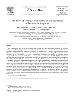 The effect of syntactic constraints on the