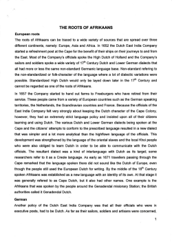 the roots of afrikaans