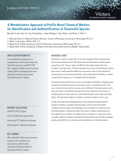 A Metabolomics Approach to Profile Novel Chemical Markers for