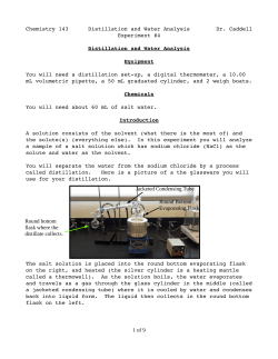 Distillation and Mass Percent NaCl