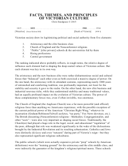 Facts, Themes, and Principles of Victorian Culture