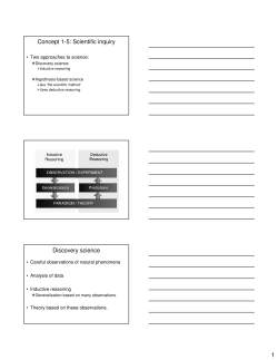 Concept 1-5: Scientific inquiry Discovery science