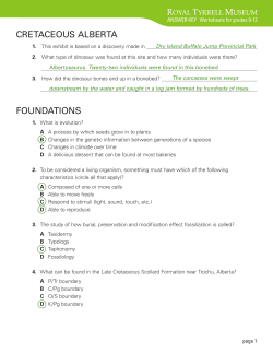 Answer Keys - Royal Tyrrell Museum