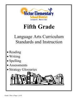 Fifth Grade - Educational Services Department