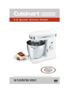SM-70 INSTRUCTION BOOKLET 7.0 Quart Stand