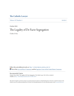 The Legality of De Facto Segregation