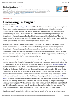 Memoirs About Language-Learning - NYTimes.com