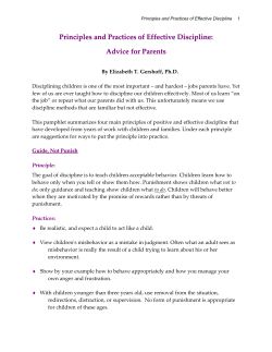 Principles and Practices of Effective Discipline