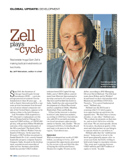 GLOBAL UPDATE: DEVELOPMENT Real estate mogul Sam Zell is