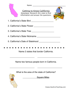 Getting to Know California 1. Californiaʼs State Bird