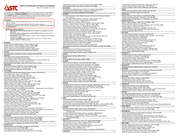 ASTC Travel Passport Program Participants May 1 to October 31, 2017