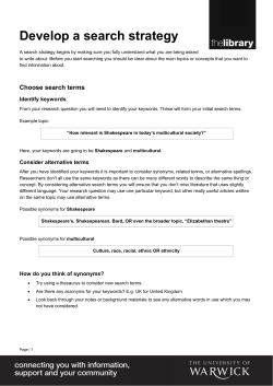 Develop a search strategy