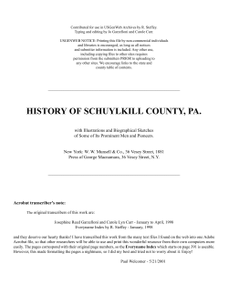 history of schuylkill county, pa.