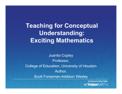 Teaching for Conceptual Understanding: Exciting