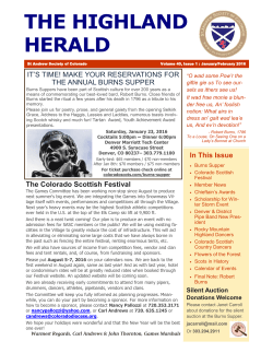 the highland herald - St. Andrew Society of Colorado