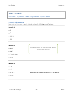 Unit 3 - Decimals - American River College!