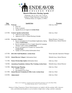 Board of Directors Meeting Agenda