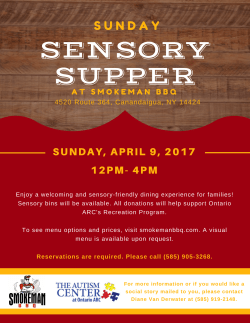 April Sensory Supper Flyer