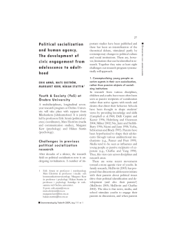 Political socialization and human agency. The development of civic