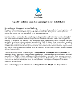 Exchange Student Bill of Rights and Responsibilities