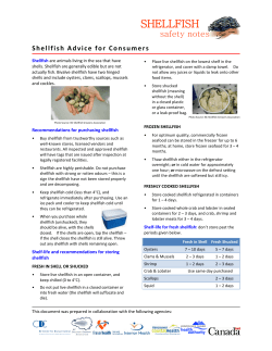 Shellfish Advice for Consumers - BC Centre for Disease Control